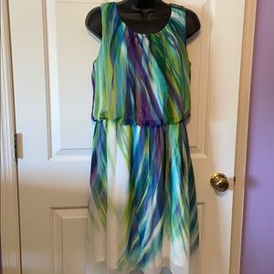 Covington multicolor hi-low dress